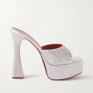 Amina Muaddi Embellished Platform Sandals